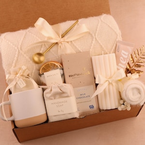 Thank you gift, thank you gift for friend, Hygge Gift Box with Blanket, thank you gift box, thank you gift mentor, teacher, coworker Spa Blanket Classy