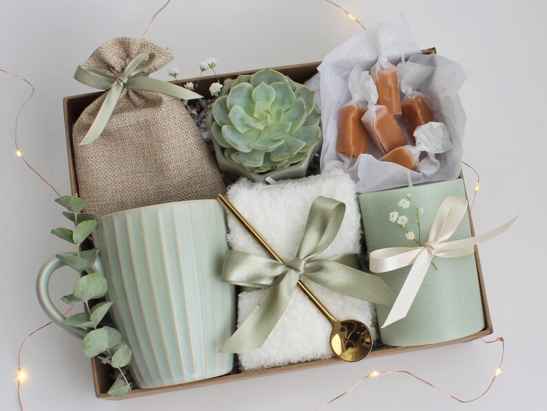 Sending a hug gift box, thinking of you, birthday gift, self care gift basket, warm and cozy, thank you gift box, get well soon GreenCandle Succ