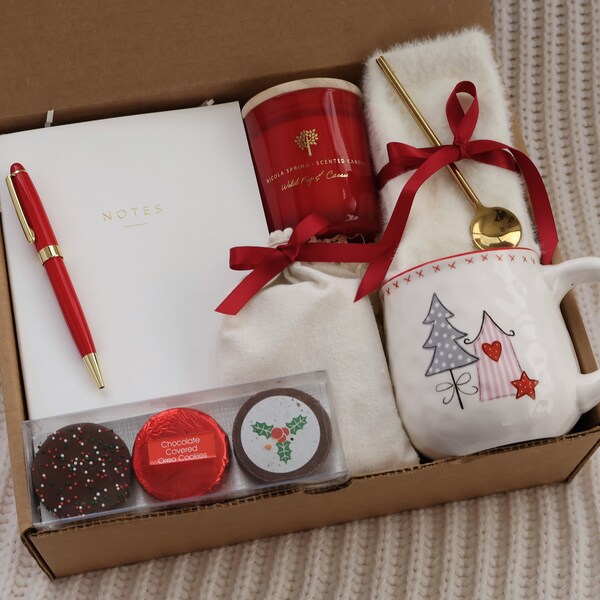 Christmas Gift Box, Christmas Self Care Box, Hygge Christmas Gift Box For Friend, Christmas Gift Basket, Holidays Gift Set, Women Gift Box
