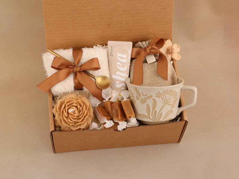 Gift Basket Get Well Care Package for Him, Care Package for Him, Surgery Care Package for Men, Thinking of You Care Package for Men BrownFlowerCandle S