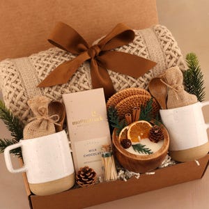 Thank You Gift Box For Men And Women, Corporate Gifting, Hygge Gift Box, Employee Appreciation Gift, Birthday Gift Basket For Dad, Friend RusticDualMug