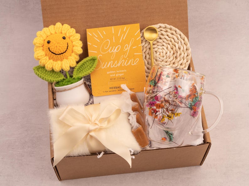 Care Package For Her, Birthday Gift Basket, Get Well Soon Gift, Gift Box For Women, Hygge Gift Box, Thinking Of You Gift, Self Care Package Sunshine Small