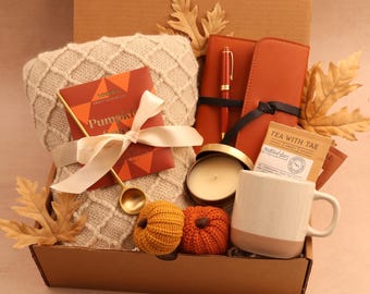 Fall Gift Box For Friends, Gift For Women, Birthday Gift For Her, Care Package, Self Care Gift Box, Thank You, Halloween Pumpkin, Cozy Fall