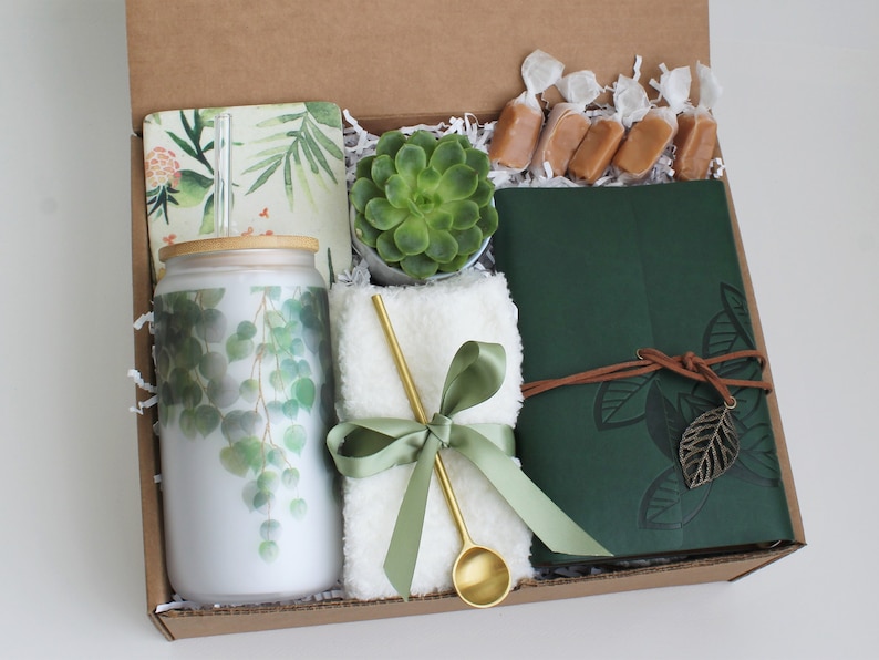 Thank you gift, thank you gift for friend, Hygge Gift Box with Blanket, thank you gift box, thank you gift mentor, teacher, coworker FrostedGlassGreen