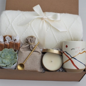 Thank You Gift Box For Men And Women, Corporate Gifting, Hygge Gift Box, Employee Appreciation Gift, Birthday Gift Basket For Dad, Friend OneDayAtTimeBlanket