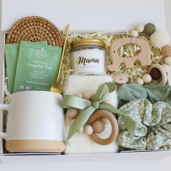 New Mom and Baby Gift Box for Women After Birth, Baby Gift Basket, Postpartum Care Package, Push Present, Newborn Boys, Girls, Unisex