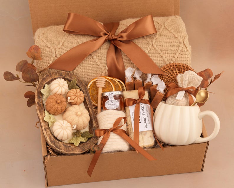 Pensando en ti, Caja de regalo de suculentas, Te extraño, Caja de regalo de amistad, Paquete de cariño, Regalo para demostrar que piensas en mí Fall Brown Pumpkin