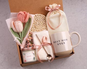 Crochet Mothers Day Gift box, Mothers Day Gift From Daughter, Gift For Mom, Best Mom Ever, Mothers Day Gift basket, Care Package for Mom