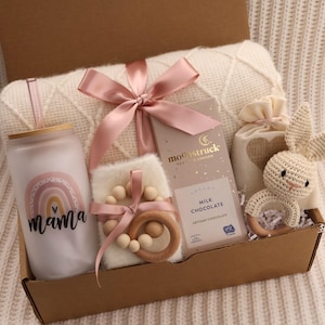 New Baby Gift Box, Congrats On Your New Baby, New Mama Succulent Gift Box, Congratulations Pregnancy Gift Set, Live Succulent Care Package Mama BlanketBlush