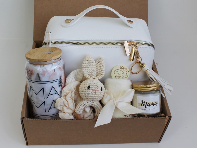 New Mom, Baby Gift Box for Women After Birth, Baby Gift Basket, Postpartum Care Package, Push Present, Newborn Boys, Girls, Unisex MamaBag Bunny