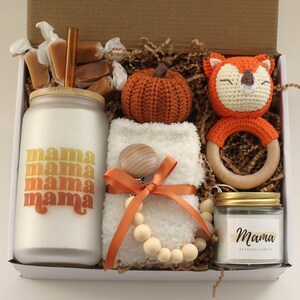 New Mom and Baby Gift Box for Women After Birth, Baby Gift Basket, Postpartum Care Package, Push Present, Newborn Boys, Girls, Unisex Mama Fall Fox