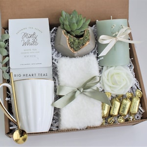 Self Care Gift Box, Sending Hugs Gift Box, Care Package For Her, Care Package Friend, Tea Gift Box, Cheer Up Gift Box, Thinking Of You GeodeGreen Succulent