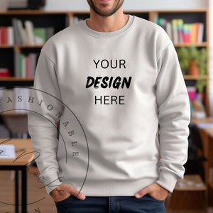 Lehrer Mockup Ash Gildan 18000 Sweatshirt Mockup Schullehrer Lehrer für Wissenschaften Mockup Schule Kindergarten lehrer Back to School Mockup