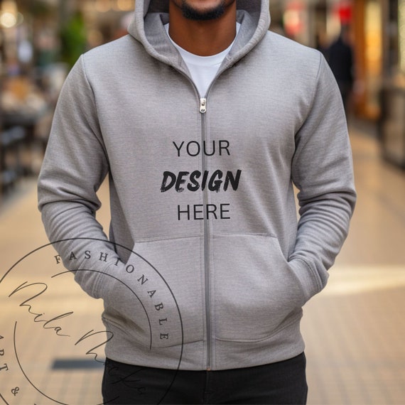 Gildan grey zip hoodie hotsell