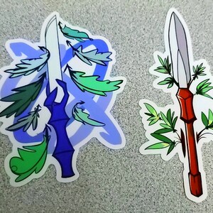 Bladed Duo  - Two Sticker Water Resistant Matte Vinyl Sticker Set