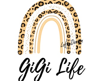 Gigi SVG, Gigi PNG, Gigi Sublimation, Gigi Cut, Gigi T-Shirt Design, Gigi Digital Download, Gigi und Regenbogen, Gigi Gepard