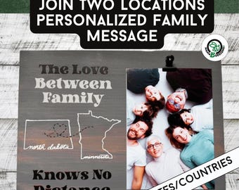 Personalized State Map Photo Frame: Long Distance Family Keepsake