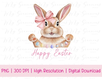 Coquette Happy Easter Png, Girl Easter Coquette Png, easter png, Happy Easter Bunny PNG, Cute Easter Bunny Clipart, easter bunny png