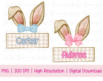 Personalized Kid Name Easter Bunny Ear png, Easter name png, cute bunny ears png, Kids Easter PNG for boys, Kids Easter PNG for girls