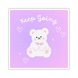Stickers ours en peluche, amour de soi, affirmation positive, joli sticker rose violet, sticker motivant pour femmes