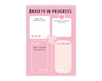 Notizblock Briefpapier für Frauen, psychische Gesundheit Angst Selbstfürsorge Selbstliebe, positive Affirmationen, niedliche rosa Post-it® Notizblöcke