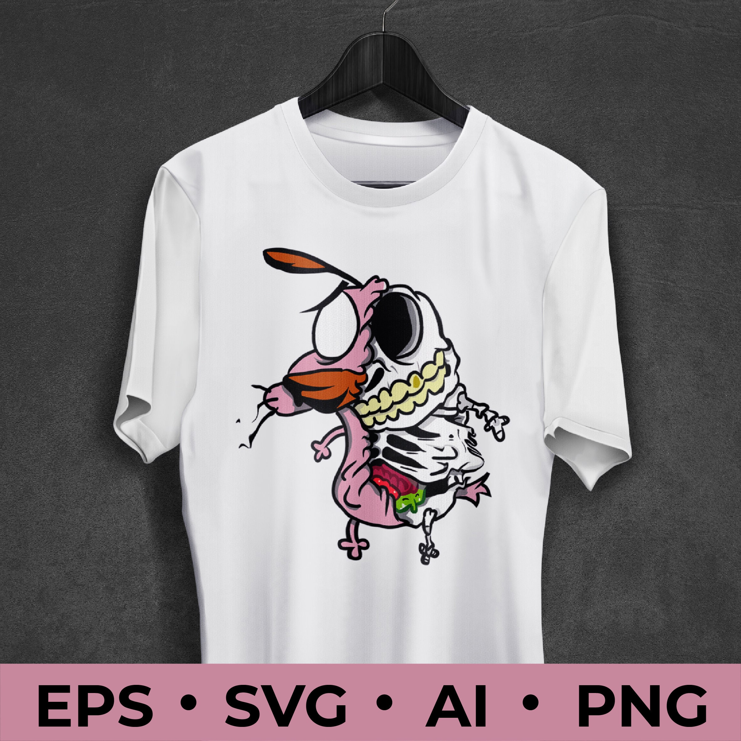 Courage the Cowardly Dog Bone Design Vector Cut File - Etsy