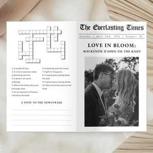 Folded Newspaper Wedding Program Ceremony Editable Template Download