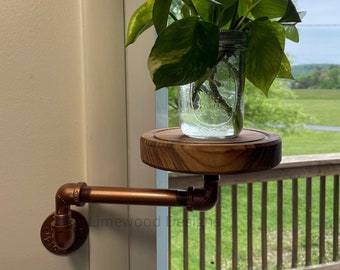 Single Tier Floating Plant Tree Shelf With Water Catch Drip Groove