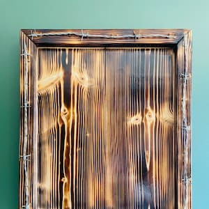 European Mount Barnwood Wall Frame with Barbed Wire, Farmhouse Wall Decor, Country Chic Wall Art