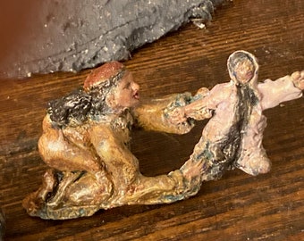 Eager child touches jesus