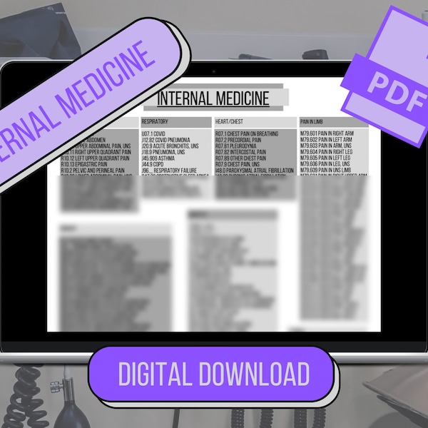 Internal Medicine Cheat Sheet - Etsy