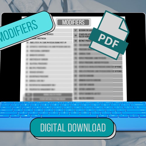 Medical Coding Modifier CPT Quick Reference Cheat Sheet Codes - Etsy