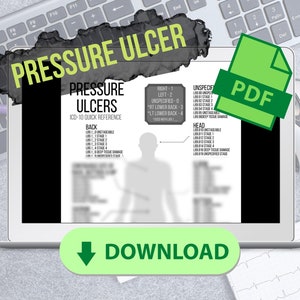 Pressure Ulcer Medical Coding ICD-10 CPT Quick Reference Cheat Sheet Codes List