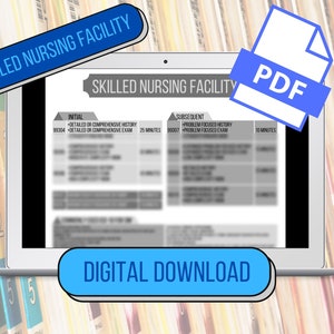 Medical Coding Skilled Nursing Facility SNF ICD-10 CPT Quick Reference Cheat Sheet Codes List