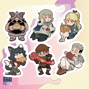 dungeon meshi cast stickers!!