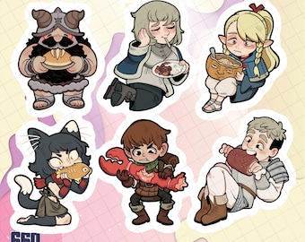 dungeon meshi cast stickers!!