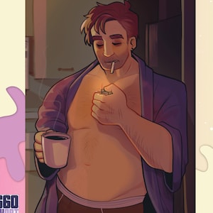 Impresión tamaño postal de Shane por la mañana