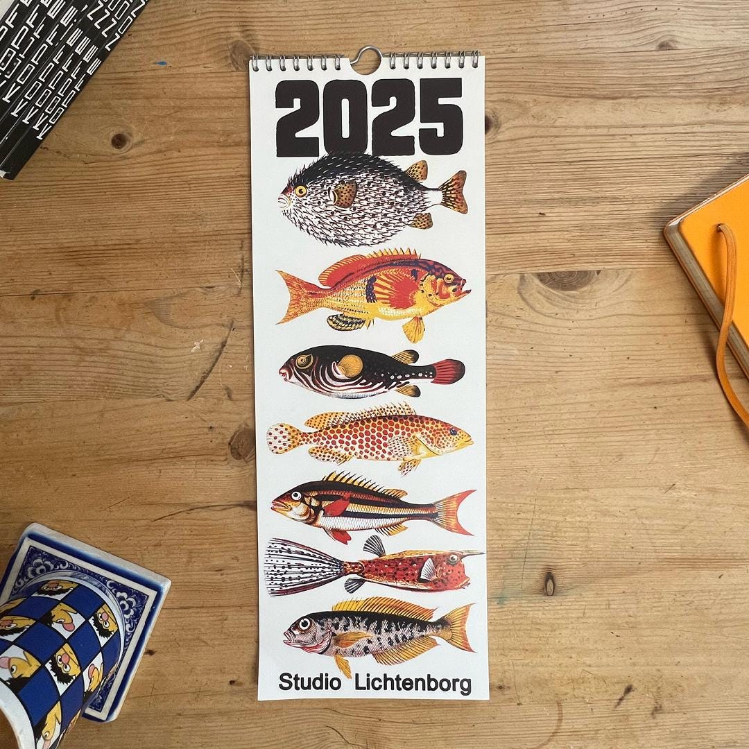 Colorful Fish Print Calendar 2025 by Studio Lichtenborg - Etsy