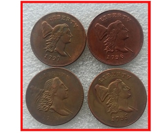 Rare Liberty Cap Half Cent 1794-1797 Full Set 4 pcs American US Restrike Coins. Explore now!