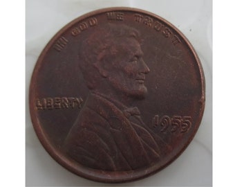 Rare 1955 Lincoln 1 Cent Double Penny American US United States Copper Antique Restrike Cool Coin. Explore now!