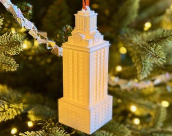 Decorazione dei Texas Longhorns con luce LED: decorazioni natalizie della UT Tower University of Texas