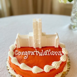 Virginia Tech Cake Topper featuring Burruss Hall: 3D Printed Graduation Party Decor