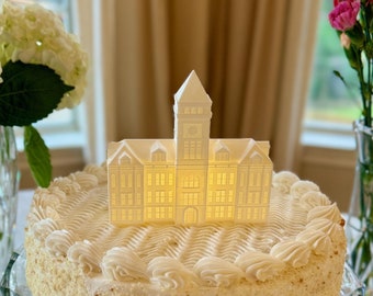 Clemson Cake Topper Light featuring Tillman Hall: Graduation Party Decor or Figurine
