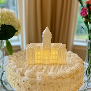 Clemson Cake Topper Light featuring Tillman Hall: Graduation Party Decor or Figurine