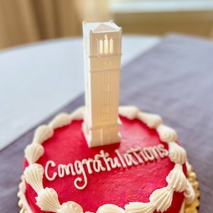 NC State Bell Tower Cake Topper – LED Lighted Graduation Party Decor, Wolfpack Alumni Gift, College Keepsake, NCSU Dorm Room Night Light