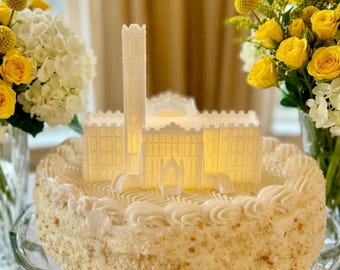 Vanderbilt University Kirkland Hall Cake Topper, Graduation Party Centerpiece and Groom's Cake Decor