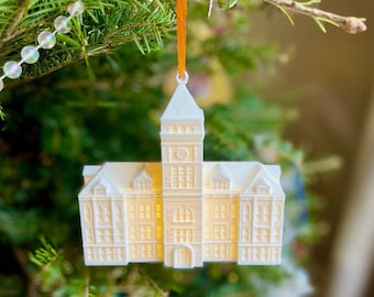 Clemson University Ornament with LED Light featuring Tillman Hall: Alumni Christmas Decor