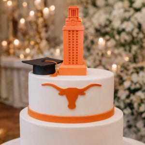 UT Tower Cake Topper: University of Texas Longhorn Party Decor, Alumni Gift, Groom's Cake