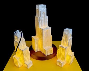 University of Pittsburg Cathedral of Learning Lights: LED Pitt Cathy Ornaments and Figurines