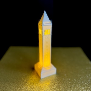 UC Berkeley Campanile LED Light – Sather Tower Figurine, Graduation Gift, Alumni Keepsake, Dorm & Office Decor, Berkeley Merch, Party Decor